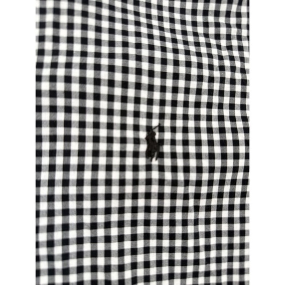 Ralph Lauren Mens XL Gingham Button Down Shirt Black White Non-Iron Cotton - Picture 2 of 8